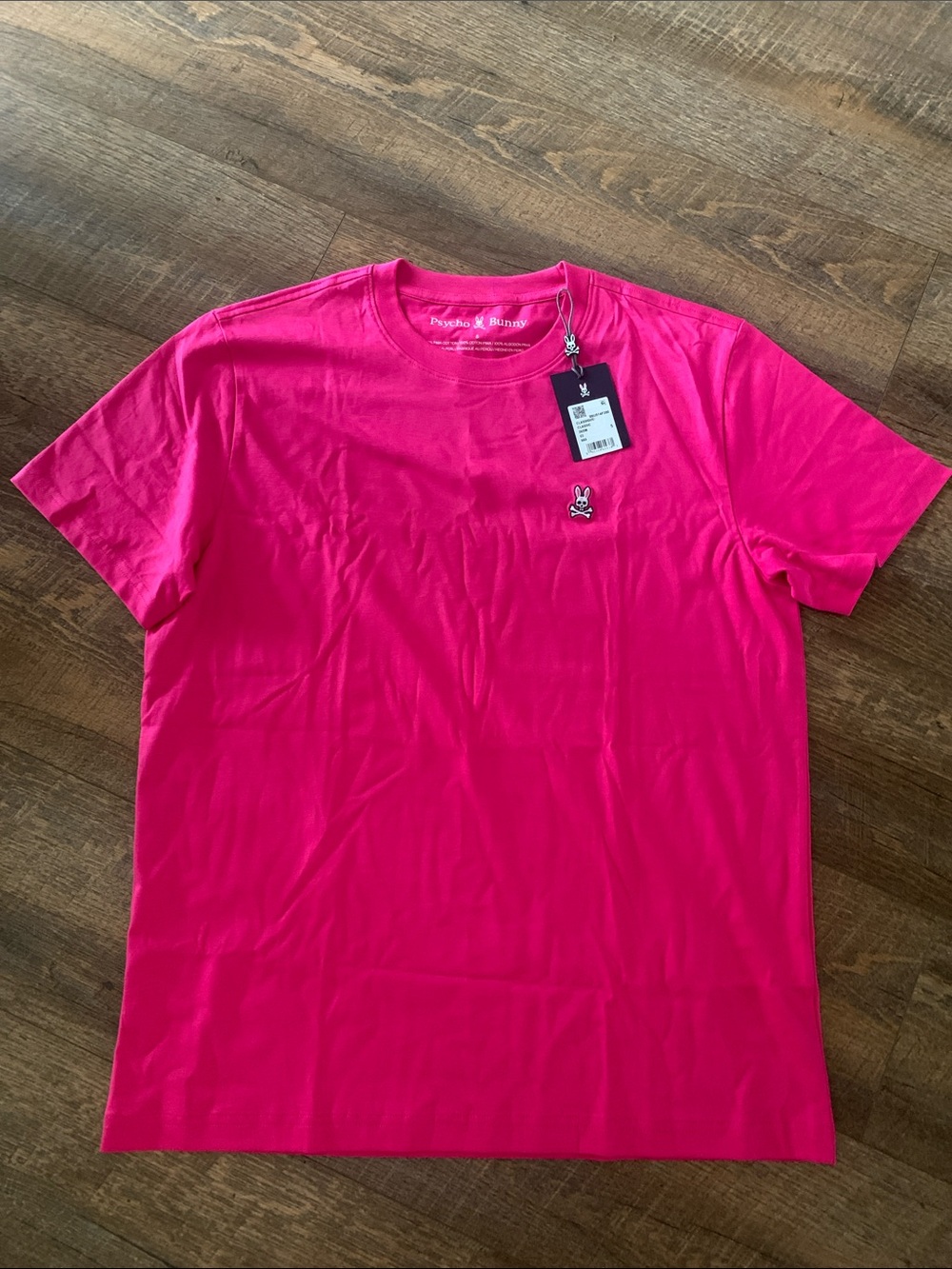 Psycho Bunny Men’s Fuchsia Crew Neck Tee size 5(medium)